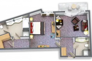 Grundriss Grundriss einer Suite.