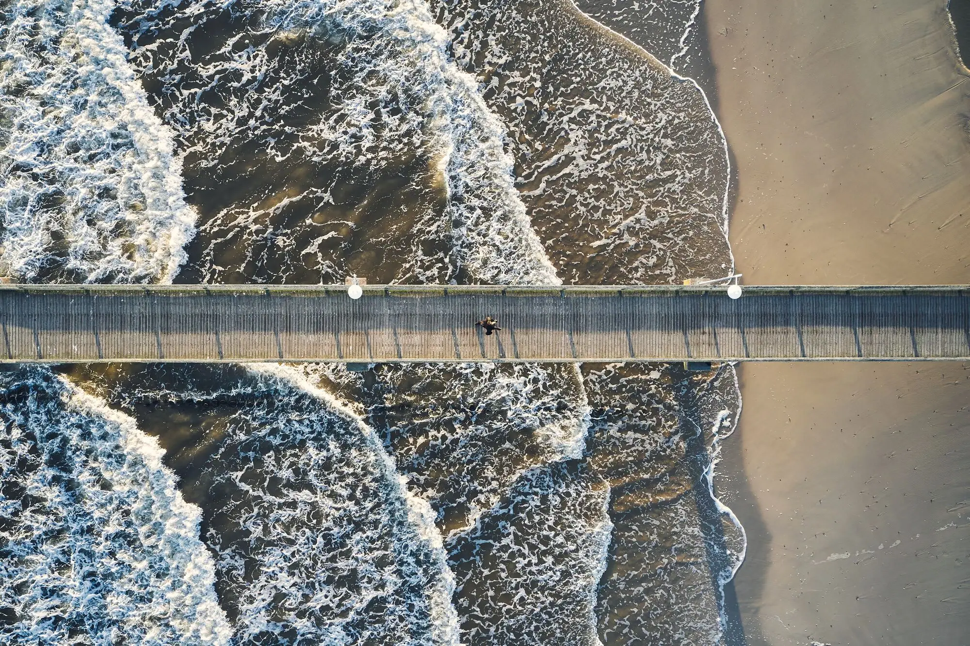 Seebrücke Bansin Seebrücke in Bansin über der Ostsee von oben fotografiert.