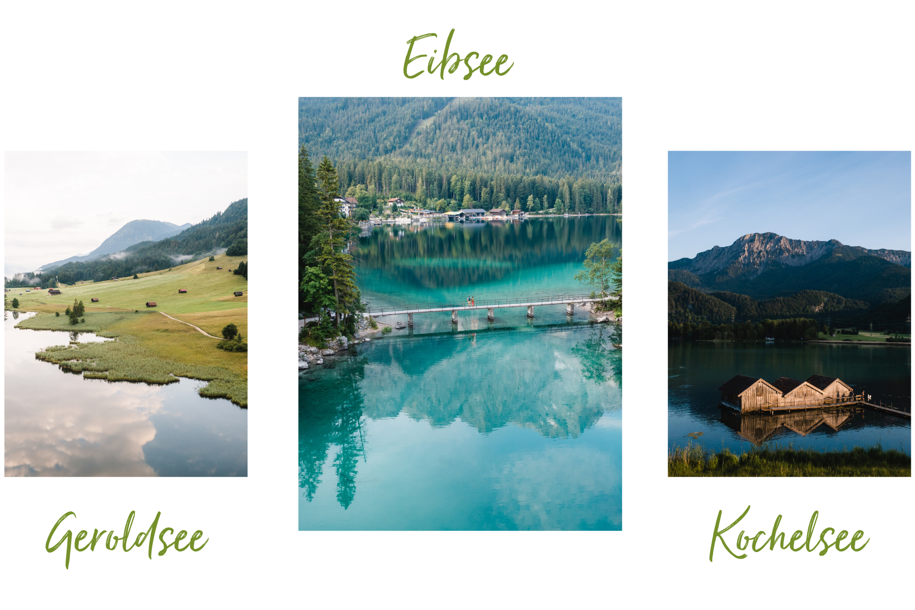 Collage Seen nähe Garmisch Seenlandschaften in Garmisch