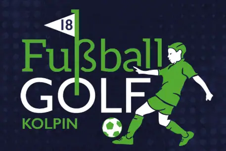 Fußballgolf Kolpin Logo eines Fußballteams mit grafischem Design und grüner Farbgebung.