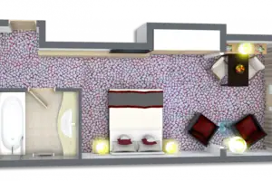 Grundriss Grundriss eines Hotelzimmers