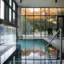 Pool im aja Bad Saarow Innenpool mit großer Glaswand und großem Fenster